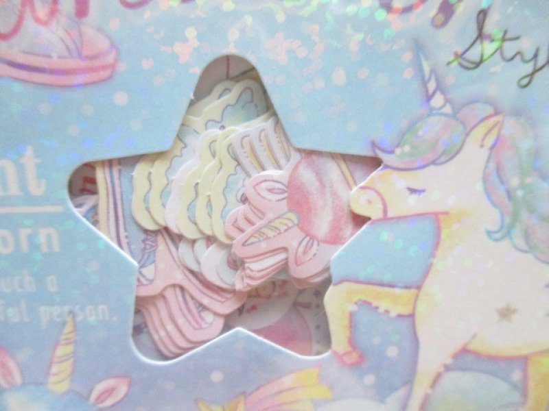 Photo1: Kawaii Cute Sticker Flakes Sack Crux *Twinkle Unicorn Style (05912)
