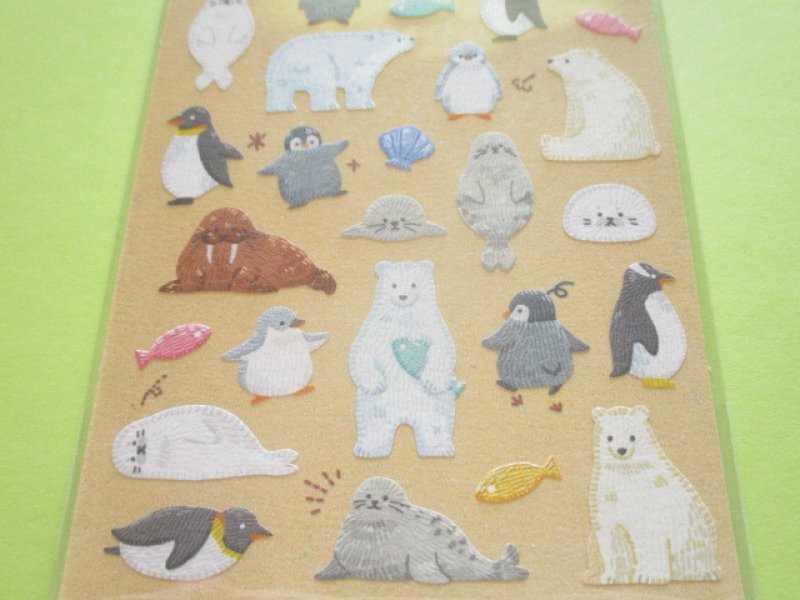 Photo2: Kawaii Cute ちいさな仕立て屋さん Stickers Sheet Mind Wave *海辺の動物 (79759)