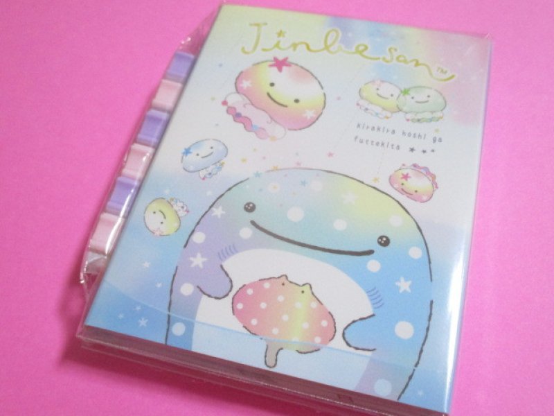 Photo1: Kawaii Cute Patapata Mini Memo Pad Set Jinbesan San-x *Nanairo Kurage (MW52601) (1)