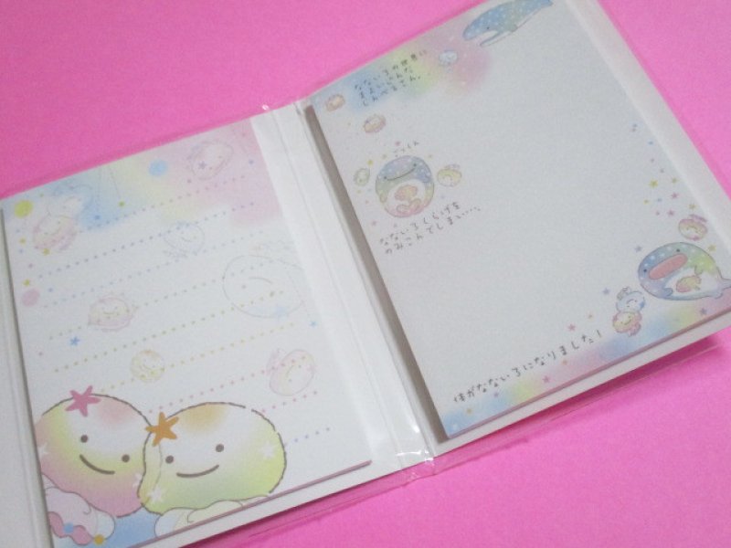 Photo3: Kawaii Cute Patapata Mini Memo Pad Set Jinbesan San-x *Nanairo Kurage (MW52601)