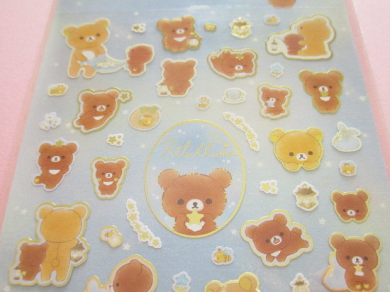 Photo1: Kawaii Cute Sticker Sheet Rilakkuma San-x *Chairoikoguma and Starry Night (SE38701)