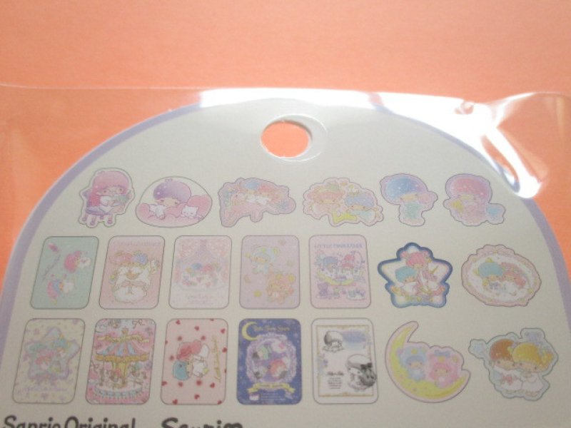 Photo2: Kawaii Cute Sticker Flakes Pack in the Plastic Case Sanrio Original *Little Twin Stars (03755-9)