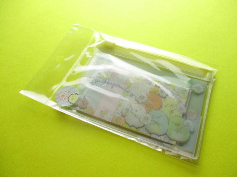 Photo1: Kawaii Cute Mini Sticky Memo Pad with Clear Case Set San-x *Sumikkogurashi (MW54101) (1)