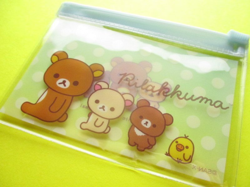 Photo1: Kawaii Cute Mini Sticky Memo Pad with Clear Case Set San-x *Rilakkuma (MW53801)