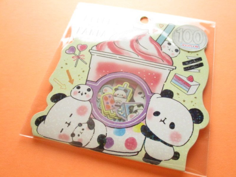 Photo1: Kawaii Cute Sticker Flakes Sack Kamio Japan *Mochi Mochi Panda (24544） (1)
