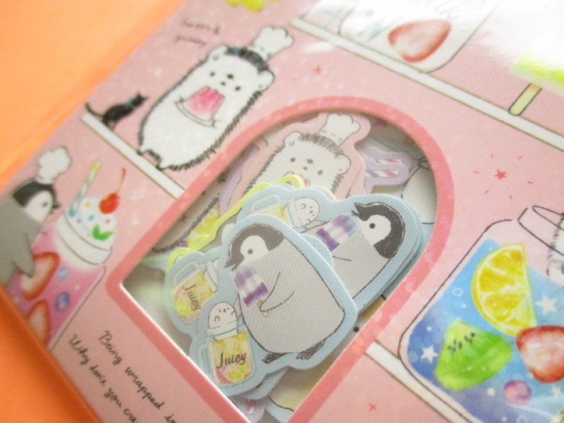 Photo1: Kawaii Cute Sticker Flakes Sack Kamio Japan *Animal Life (24542)