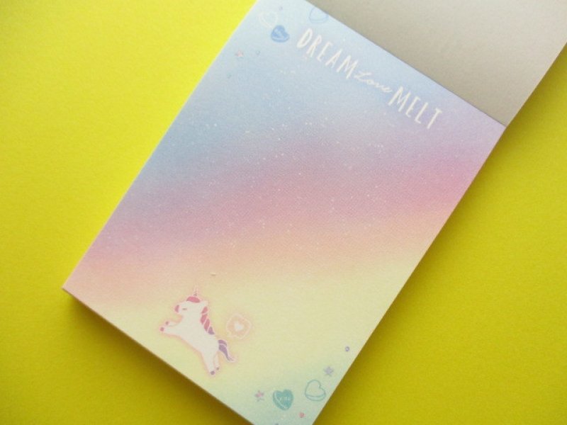 Photo1: Kawaii Cute Mini Memo Pad Unicorn Holic Q-LiA *Dream Melt (44495)