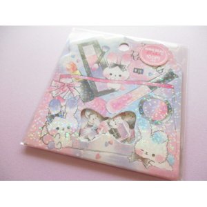 Photo: Kawaii Cute Sticker Flakes Sack Crux *Fluffy Rabbits (73001)