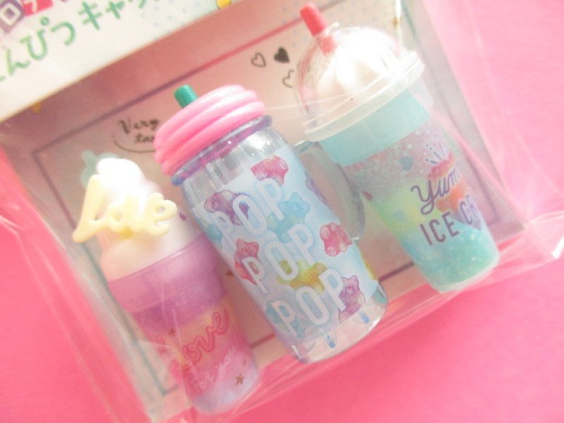 Photo1: 3 pcs Kawaii Cute Parody Pencil Caps Set Crux *Pop Mix (56794)