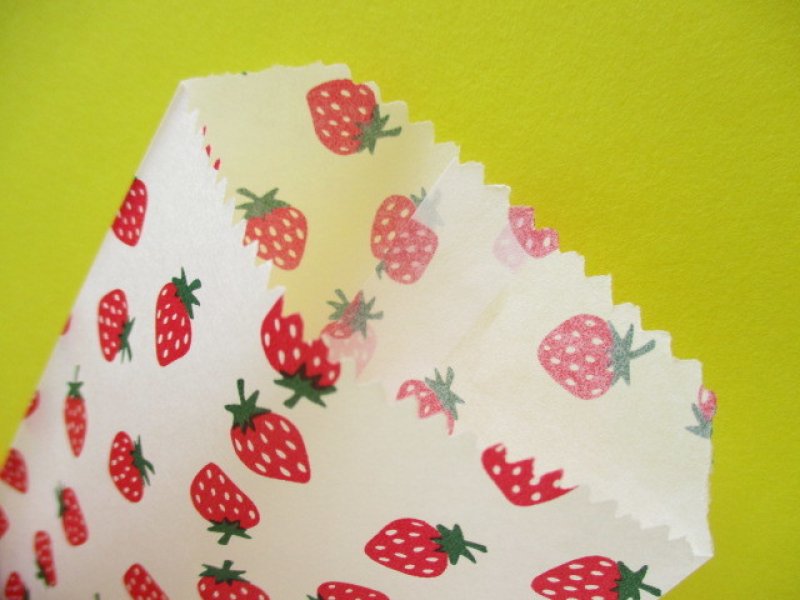 Photo3: 15 pcs Kawaii Cute Strawberry Design Flat Paper Bags Set *Size S
