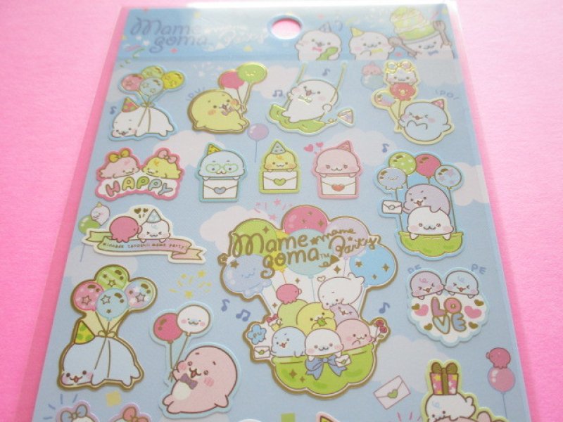 Photo1: Kawaii Cute Sticker Sheet Mamegoma San-x *Mame Party (SE47101)