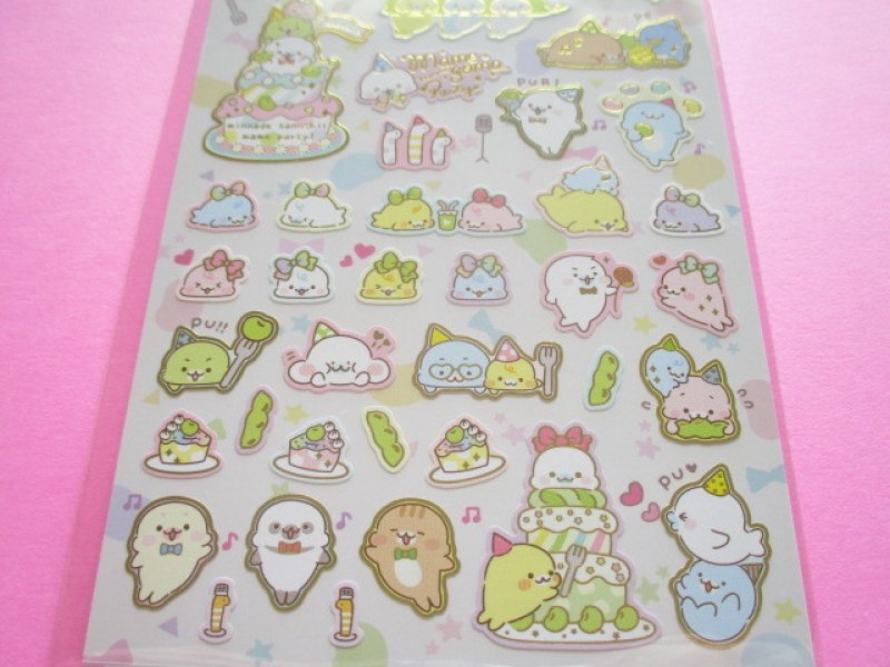 Photo2: Kawaii Cute Sticker Sheet Mamegoma San-x *Mame Party (SE47201)