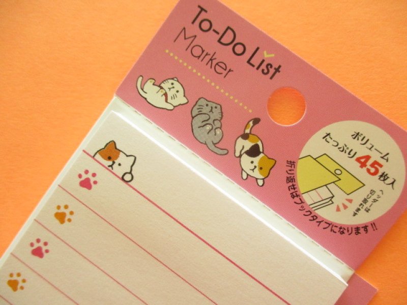 Photo1: Kawaii Cute To-Do List Marker Mini Sticky Note Mind Wave *Cat (38738)