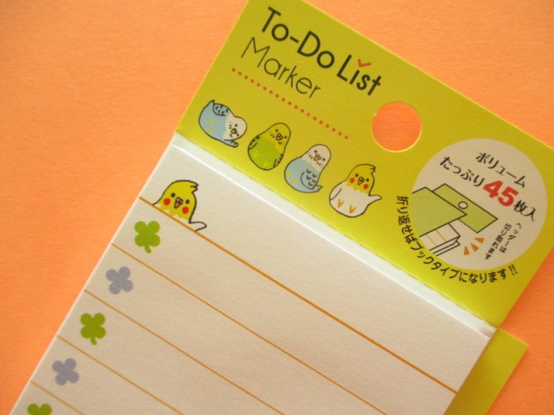 Photo1: Kawaii Cute To-Do List Marker Mini Sticky Note Mind Wave *Parakeet (38740)