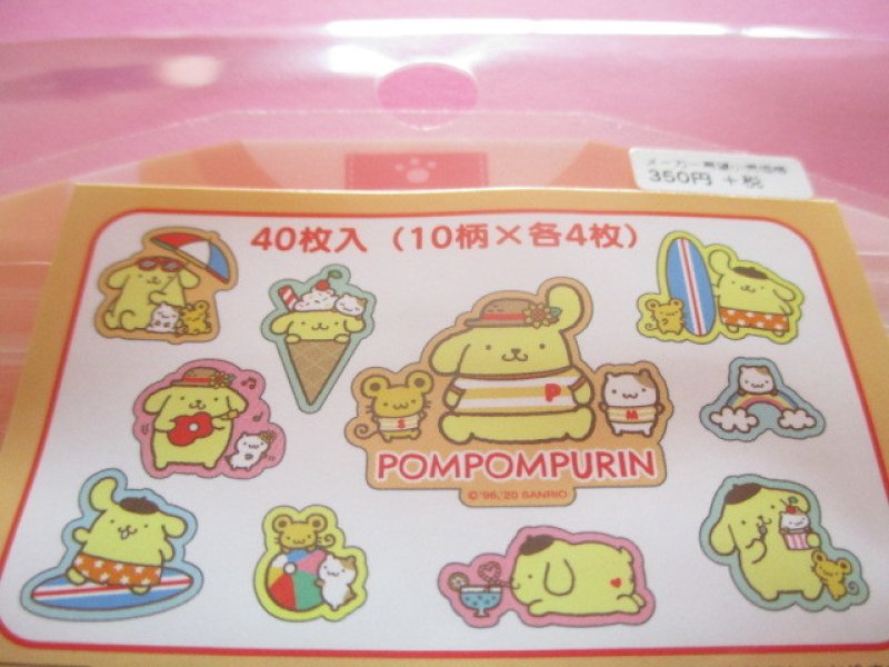 Photo2: Kawaii Cute T-shirt Summer Sticker Flakes Sack Sanrio Original *POMPOMPURIN (49241-8)