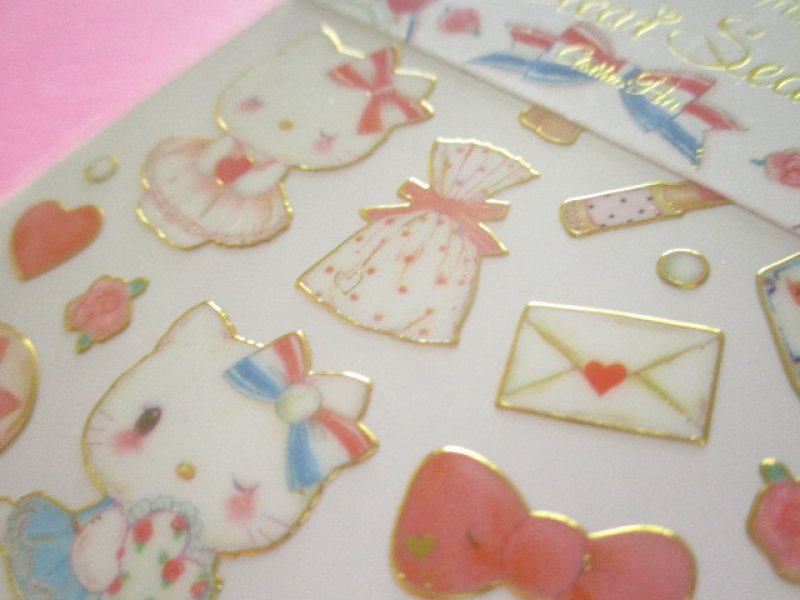 Photo3: Kawaii Cute Stickers Sheet Hello Kitty × たけいみき Miki Takei Sanrio *Paris and Ribbons (US-15458)