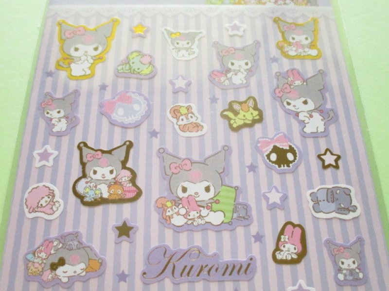 Photo1: Kawaii Cute Stickers Sheet Sanrio *Kuromi (Stuffed Toy)