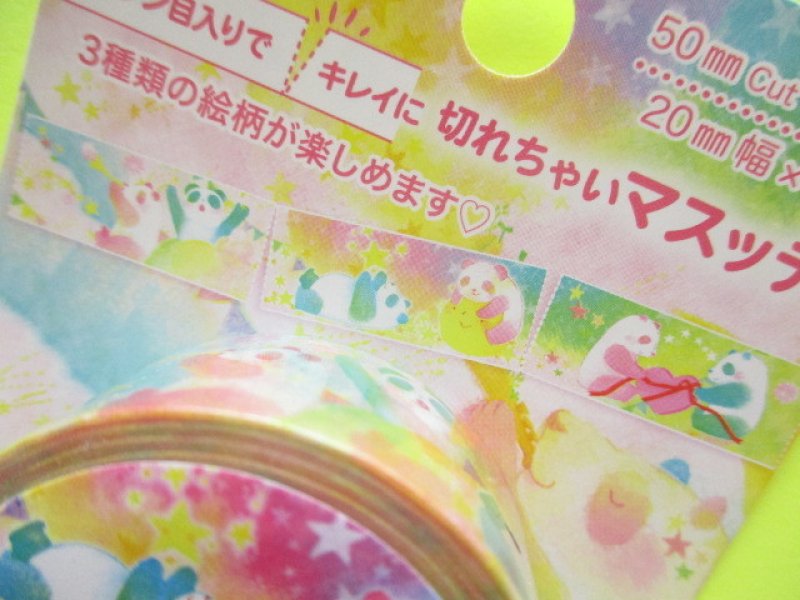 Photo1: Kawaii Cute Masking Tape Sticker Asano Yoshida Clothes Pin *Panda (MT-14428)