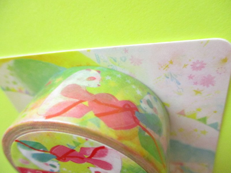 Photo2: Kawaii Cute Masking Tape Sticker Asano Yoshida Clothes Pin *Panda (MT-14428)