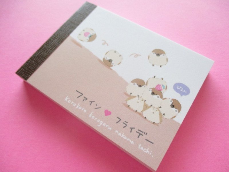 Photo1: Kawaii Cute Mini Memo Pad Q-LiA *Fine Friday /Sparrow (50080) (1)
