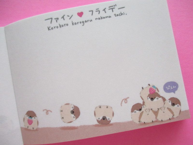 Photo1: Kawaii Cute Mini Memo Pad Q-LiA *Fine Friday /Sparrow (50080)