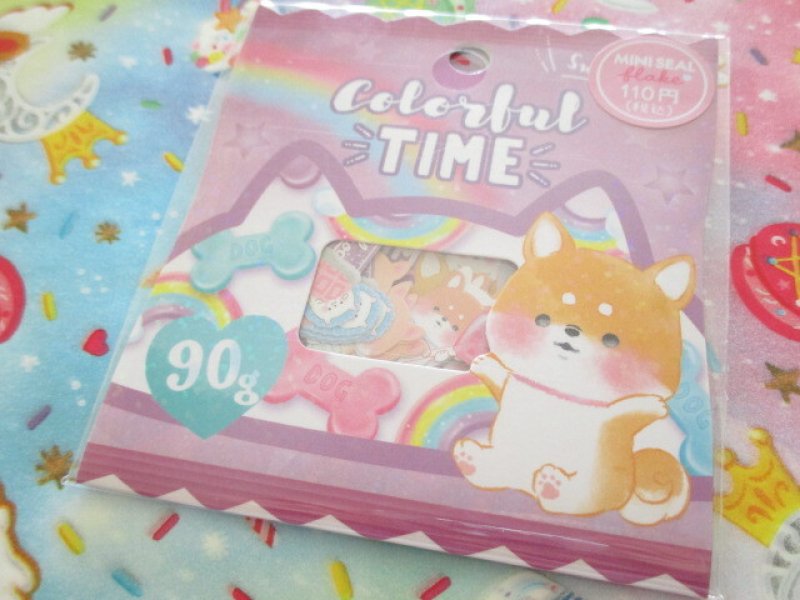 Photo1: Kawaii Cute Sticker Flakes Sack Crux *Colorful Time (473108) (1)