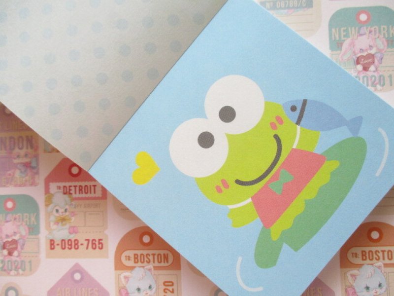 Photo2: Kawaii Cute Square Memo Pad Sanrio Origimal *Kerokerokeroppi (41050-1)
