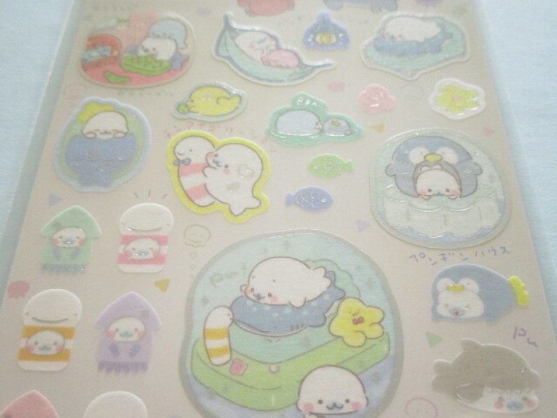 Photo1: Kawaii Cute Stickers Sheet Mamegoma San-x *Feel the Sea at Home (SE50601)