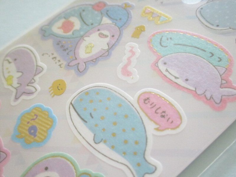 Photo3: Kawaii Cute Stickers Sheet Jinbesan San-x *Jinbesan & Samesan (SE50502)