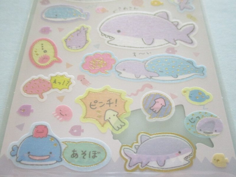 Photo2: Kawaii Cute Stickers Sheet Jinbesan San-x *Jinbesan & Samesan (SE50501)