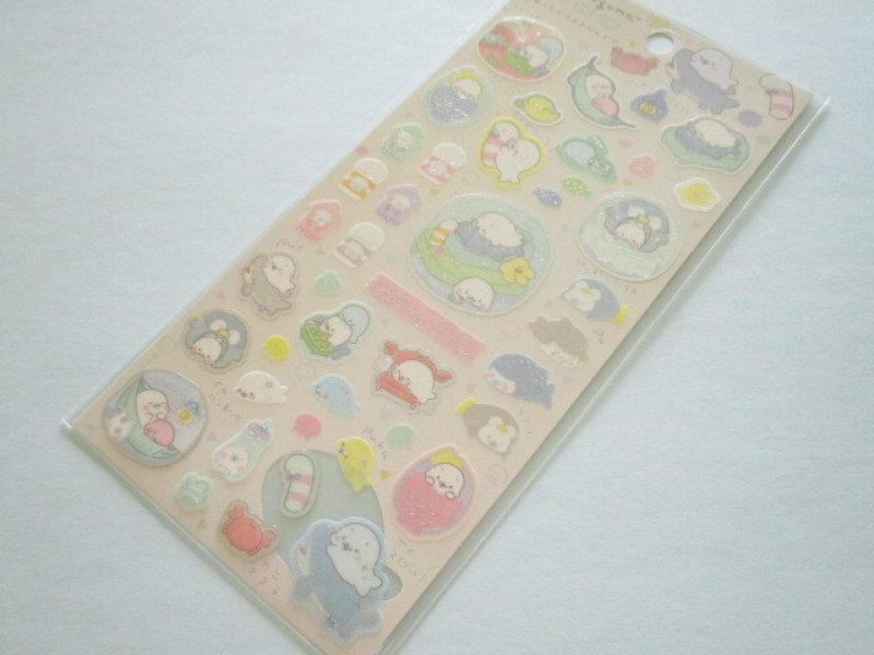 Photo1: Kawaii Cute Stickers Sheet Mamegoma San-x *Feel the Sea at Home (SE50601) (1)