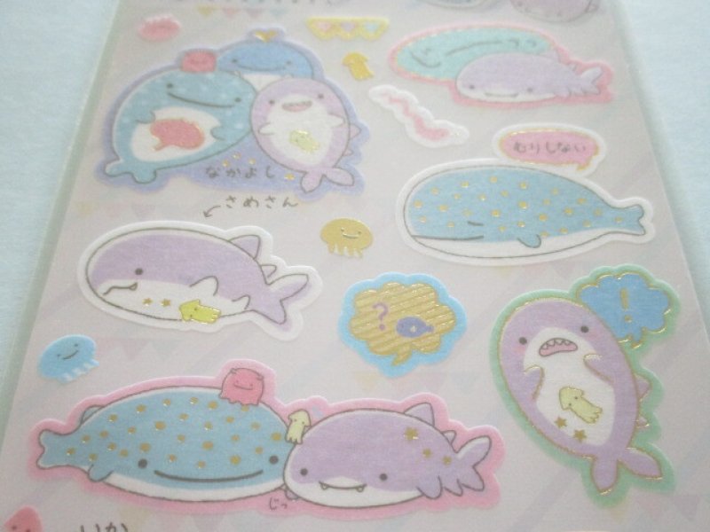 Photo1: Kawaii Cute Stickers Sheet Jinbesan San-x *Jinbesan & Samesan (SE50502)