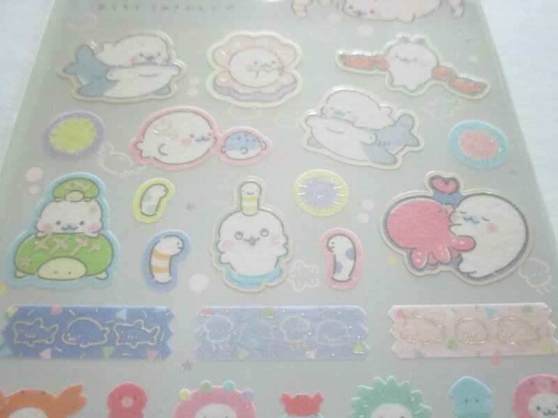Photo1: Kawaii Cute Stickers Sheet Mamegoma San-x *Feel the Sea at Home (SE50602)