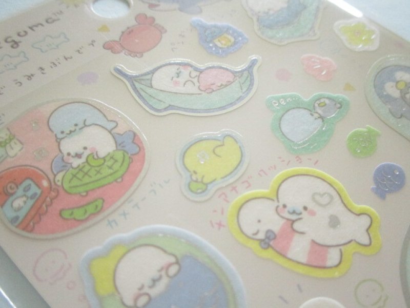Photo3: Kawaii Cute Stickers Sheet Mamegoma San-x *Feel the Sea at Home (SE50601)