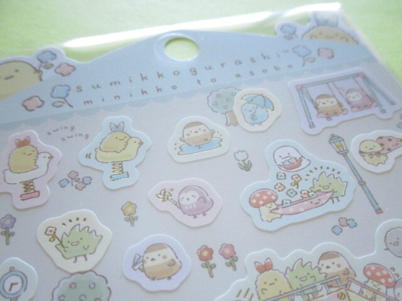 Photo3: Kawaii Cute Stickers Sheet Sumikkogurashi San-x *minikko to asobo (SE50301)