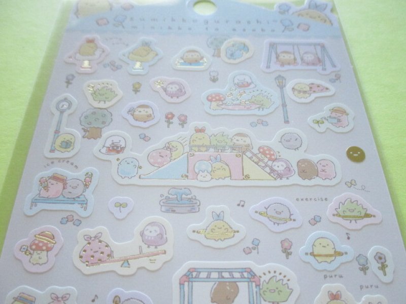 Photo1: Kawaii Cute Stickers Sheet Sumikkogurashi San-x *minikko to asobo (SE50301)
