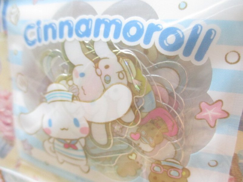Photo1: Kawaii Cute T-shirt Summer Sticker Flakes Sack Sanrio Original *Cinnamoroll (60772-0)