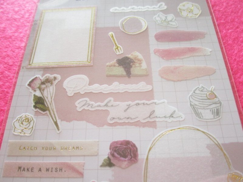 Photo1: Kawaii Cute Libre Collage Stickers Sheet Q-LiA *Pink (80771)