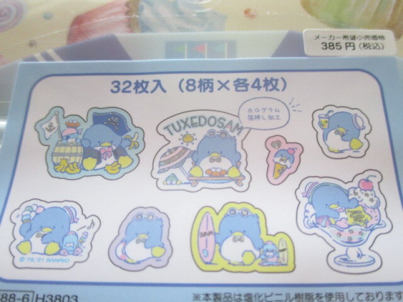Photo2: Kawaii Cute T-shirt Summer Sticker Flakes Sack Sanrio Original *TUXEDO SAM (60788-6)
