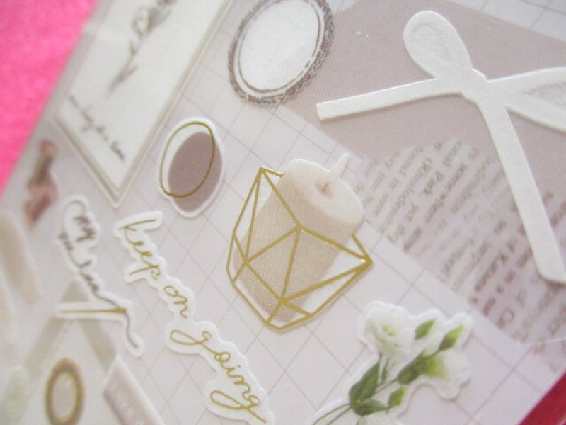 Photo3: Kawaii Cute Libre Collage Stickers Sheet Q-LiA *Ivory (80772)