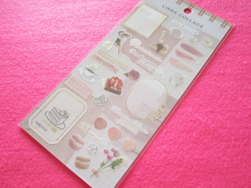 Photo1: Kawaii Cute Libre Collage Stickers Sheet Q-LiA *Pink (80771) (1)