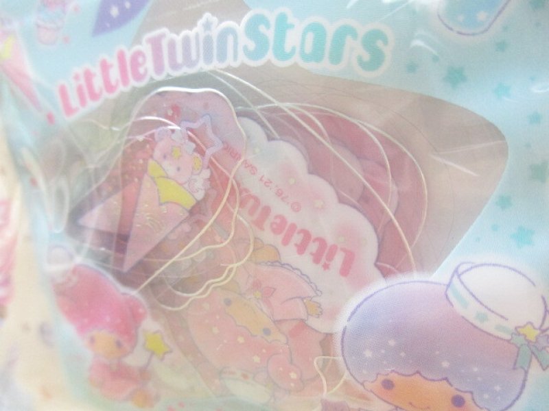 Photo1: Kawaii Cute T-shirt Summer Sticker Flakes Sack Sanrio Original *Little Twin Stars (60765-7)