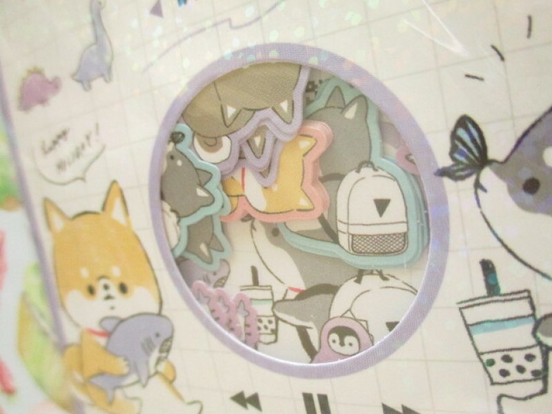 Photo1: Kawaii Cute Sticker Flakes Sack Kamio Japan *Shiba's Diary (201370)