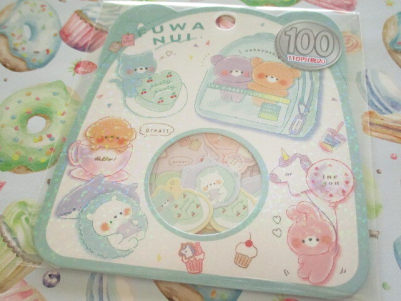 Photo1: Kawaii Cute Sticker Flakes Sack Kamio Japan *Fuwanui (201368） (1)
