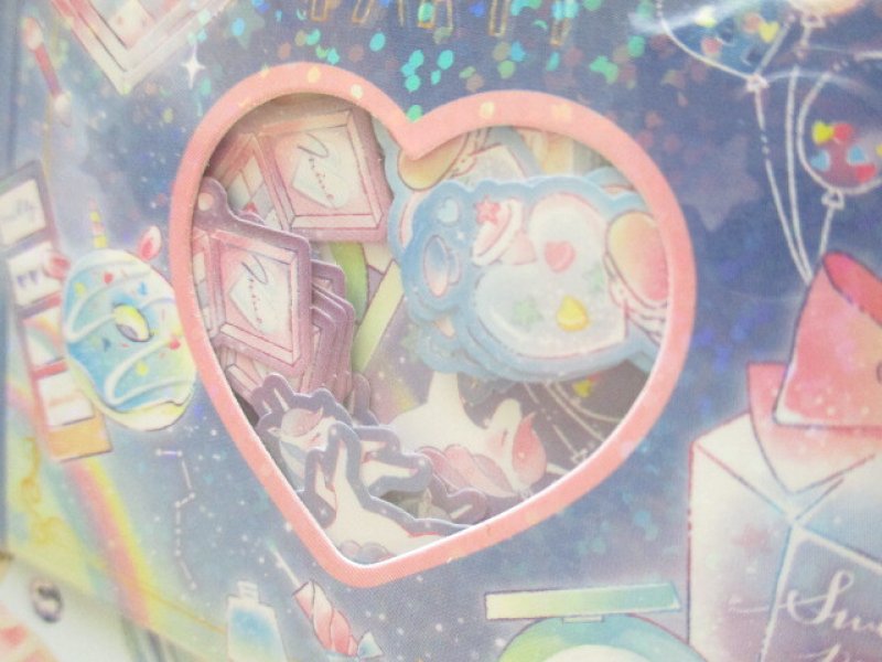 Photo1: Kawaii Cute Sticker Flakes Sack Kamio Japan *Sweetie Party (201367)