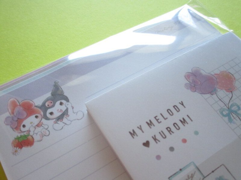 Photo1: Kawaii Cute Sanrio Letter Set Cute Model *My Melody & Kuromi (300477)