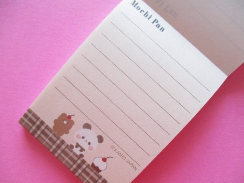 Photo1: Kawaii Cute Mini Memo Pad Mochi Mochi Panda Kamio Japan *Mocha Cherry (41438)