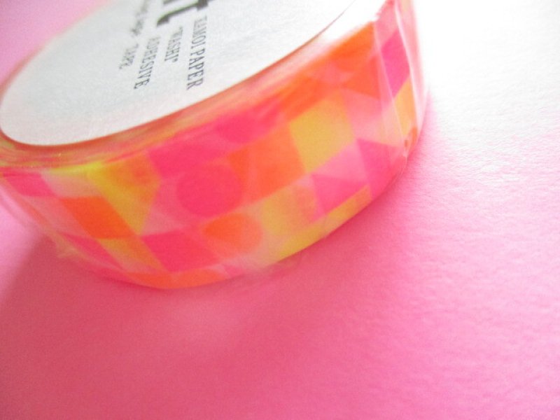 Photo3: Masking Tape Sticker Kamoi *Circle Triangle Square / Neon colors (MT01D297) 