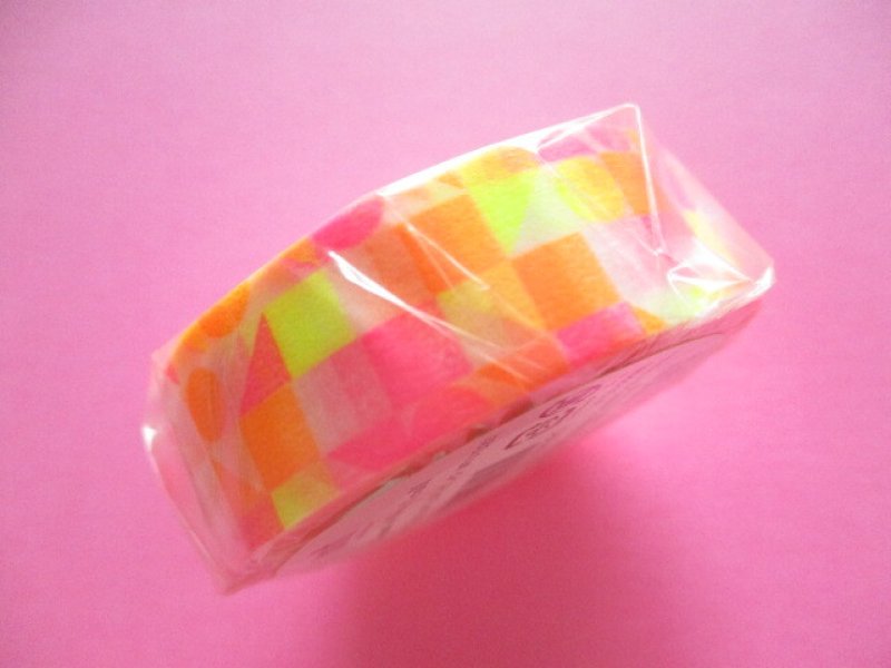 Photo2: Masking Tape Sticker Kamoi *Circle Triangle Square / Neon colors (MT01D297) 