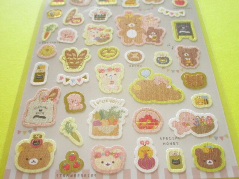 Photo2: Kawaii Cute Sticker Sheet Rilakkuma San-x * Rilakkuma Marche (SE51101)